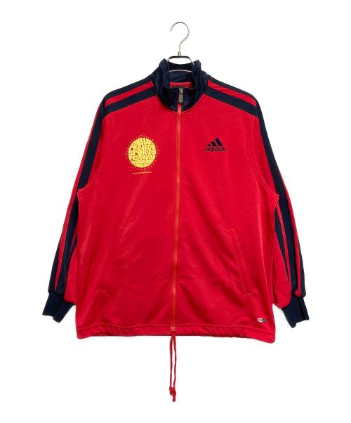 adidas（アディダス）adidas (アディダス) ハロープロジェクト トラックジャケット レッド×ネイビー サイズ:Lの古着・服飾アイテム