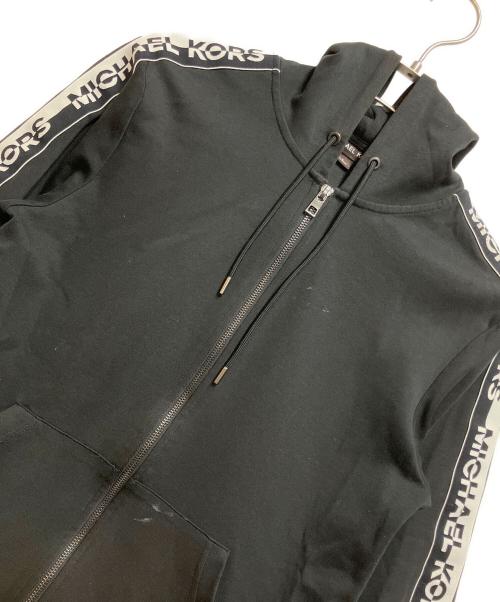 MICHAEL KORS（マイケル・コース）MICHAEL KORS (マイケル・コース) ロゴジップアップパーカー ブラック サイズ:Sの古着・服飾アイテム