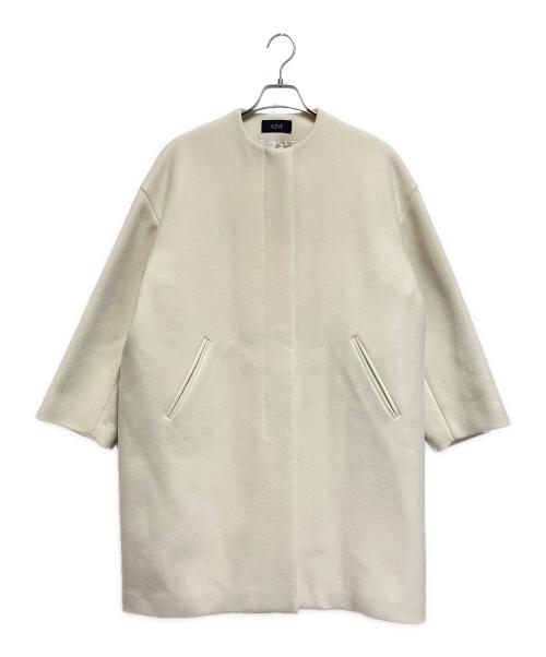 YLEVE（イレーヴ）YLEVE (イレーヴ) ノーカラー ダブルメルトンロングコート ベージュ サイズ:1の古着・服飾アイテム