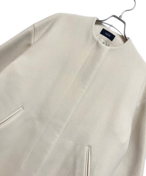 YLEVE（イレーヴ）YLEVE (イレーヴ) ノーカラー ダブルメルトンロングコート ベージュ サイズ:1の古着・服飾アイテム