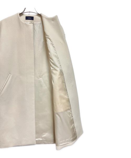 YLEVE（イレーヴ）YLEVE (イレーヴ) ノーカラー ダブルメルトンロングコート ベージュ サイズ:1の古着・服飾アイテム