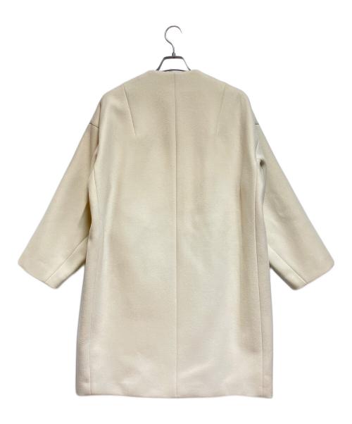 YLEVE（イレーヴ）YLEVE (イレーヴ) ノーカラー ダブルメルトンロングコート ベージュ サイズ:1の古着・服飾アイテム