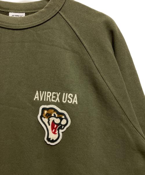 AVIREX（アヴィレックス）AVIREX (アヴィレックス) クルーネックスウェット オリーブ サイズ:XLの古着・服飾アイテム