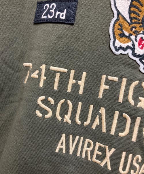 AVIREX（アヴィレックス）AVIREX (アヴィレックス) クルーネックスウェット オリーブ サイズ:XLの古着・服飾アイテム