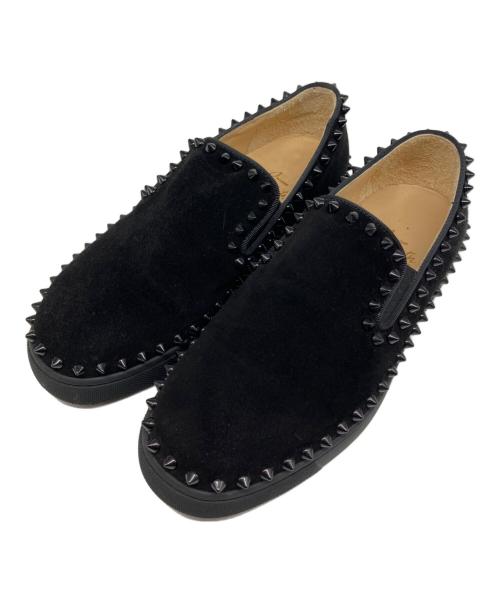 Christian Louboutin（クリスチャン・ルブタン）Christian Louboutin (クリスチャン・ルブタン) スタッズスリッポン ブラック サイズ:37の古着・服飾アイテム
