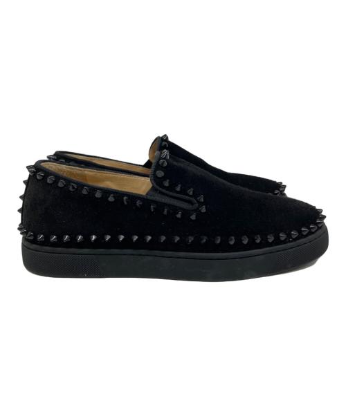 Christian Louboutin（クリスチャン・ルブタン）Christian Louboutin (クリスチャン・ルブタン) スタッズスリッポン ブラック サイズ:37の古着・服飾アイテム