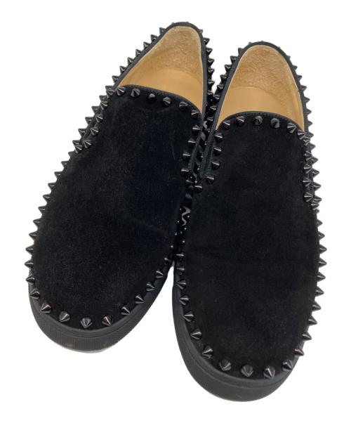 Christian Louboutin（クリスチャン・ルブタン）Christian Louboutin (クリスチャン・ルブタン) スタッズスリッポン ブラック サイズ:37の古着・服飾アイテム