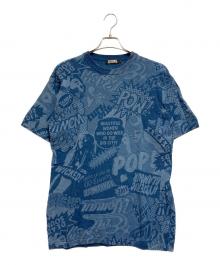 Hysteric Glamour（ヒステリックグラマー）の古着「HG WICKED WAY総柄 レーザープリントプルオーバー」｜ブルー