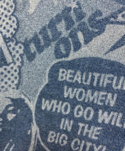 Hysteric Glamour（ヒステリックグラマー）Hysteric Glamour (ヒステリックグラマー) HG WICKED WAY総柄 レーザープリントプルオーバー ブルー サイズ:Sの古着・服飾アイテム