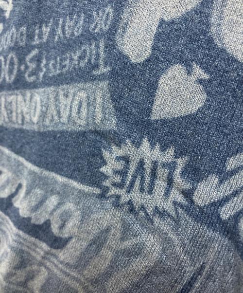 Hysteric Glamour（ヒステリックグラマー）Hysteric Glamour (ヒステリックグラマー) HG WICKED WAY総柄 レーザープリントプルオーバー ブルー サイズ:Sの古着・服飾アイテム