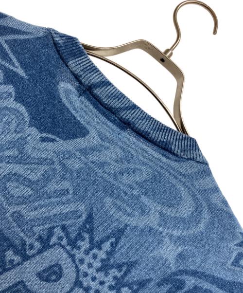 Hysteric Glamour（ヒステリックグラマー）Hysteric Glamour (ヒステリックグラマー) HG WICKED WAY総柄 レーザープリントプルオーバー ブルー サイズ:Sの古着・服飾アイテム