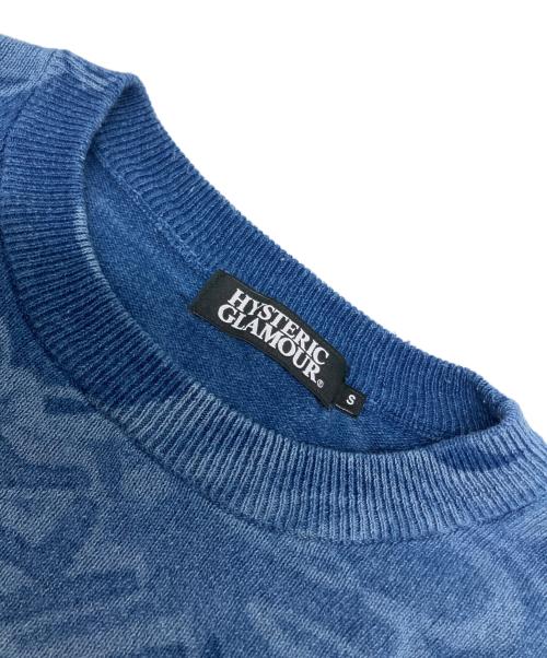 Hysteric Glamour（ヒステリックグラマー）Hysteric Glamour (ヒステリックグラマー) HG WICKED WAY総柄 レーザープリントプルオーバー ブルー サイズ:Sの古着・服飾アイテム