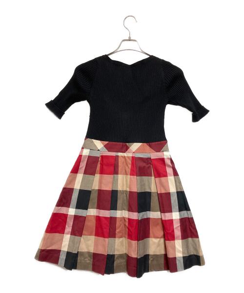 BURBERRY BLUE LABEL（バーバリーロンドンブルーレーベル）BURBERRY BLUE LABEL (バーバリーロンドンブルーレーベル) ドッキングワンピース ブラック サイズ:38の古着・服飾アイテム