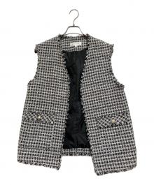 ROPE PICNIC（ロペピクニック）の古着「ツイードジレ ベスト」｜ホワイト×ブラック