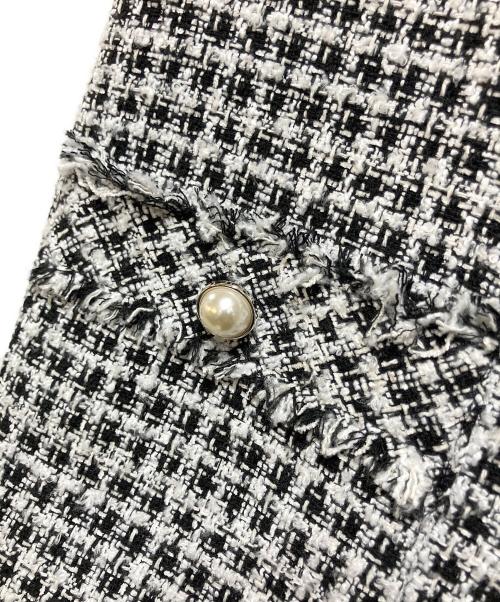 ROPE PICNIC（ロペピクニック）ROPE PICNIC (ロペピクニック) ツイードジレ ベスト ホワイト×ブラック サイズ:38の古着・服飾アイテム