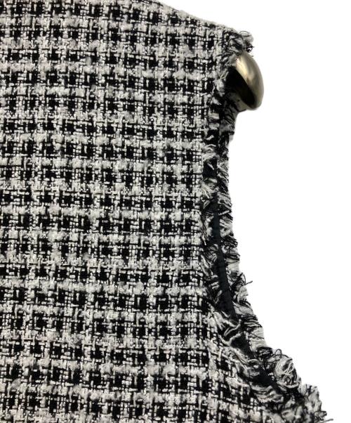 ROPE PICNIC（ロペピクニック）ROPE PICNIC (ロペピクニック) ツイードジレ ベスト ホワイト×ブラック サイズ:38の古着・服飾アイテム