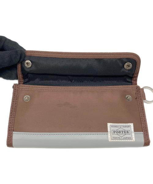 PORTER（ポーター）PORTER (ポーター) 長財布 ブラウン×グレーの古着・服飾アイテム