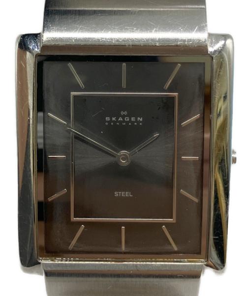 SKAGEN（スカーゲン）SKAGEN (スカーゲン) 腕時計 ブラック×シルバーの古着・服飾アイテム