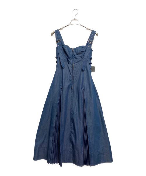 Candy Stripper（キャンディーストリッパー）Candy Stripper (キャンディーストリッパー) DENIM PLEATS ドレス ブルー サイズ:2の古着・服飾アイテム