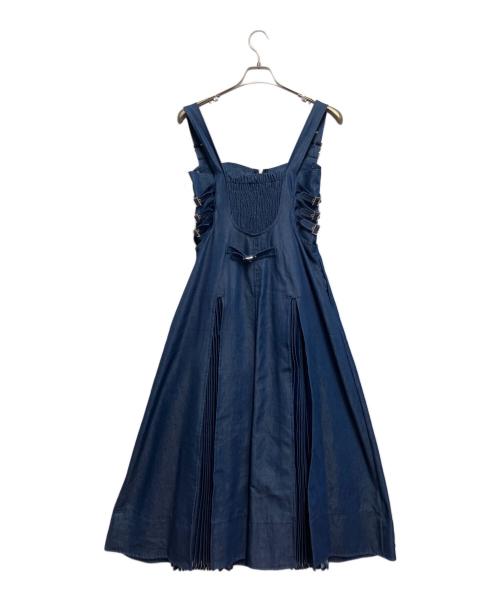 Candy Stripper（キャンディーストリッパー）Candy Stripper (キャンディーストリッパー) DENIM PLEATS ドレス ブルー サイズ:2の古着・服飾アイテム