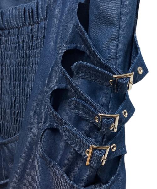 Candy Stripper（キャンディーストリッパー）Candy Stripper (キャンディーストリッパー) DENIM PLEATS ドレス ブルー サイズ:2の古着・服飾アイテム