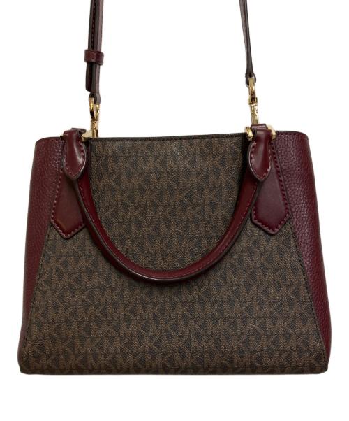 MICHAEL KORS（マイケル・コース）MICHAEL KORS (マイケル・コース) 2WAYバッグ ブラウン×バーガンディーの古着・服飾アイテム
