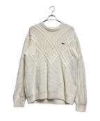 LACOSTEラコステ）の古着「ダイヤ柄編み変えブレンドニットセーター」｜アイボリー