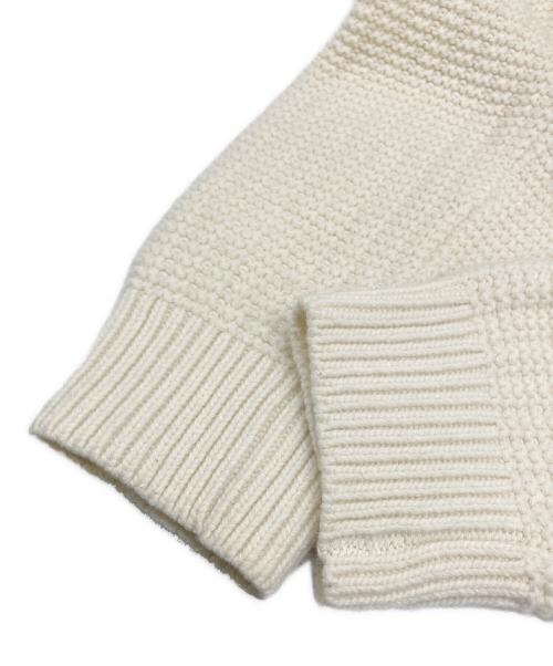 LACOSTE（ラコステ）LACOSTE (ラコステ) ダイヤ柄編み変えブレンドニットセーター アイボリー サイズ:FR 5 / US Lの古着・服飾アイテム