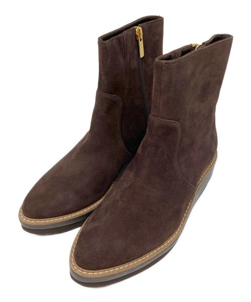 卑弥呼 HIMIKO（ヒミコ）卑弥呼 HIMIKO (ヒミコ) プラットソール本革ショートブーツ ブラウン サイズ:23の古着・服飾アイテム