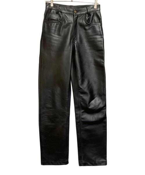 GENUINE LEATHER（ジェニュインレザー）GENUINE LEATHER (ジェニュインレザー) レザーパンツ ブラック サイズ:Ｗ29の古着・服飾アイテム