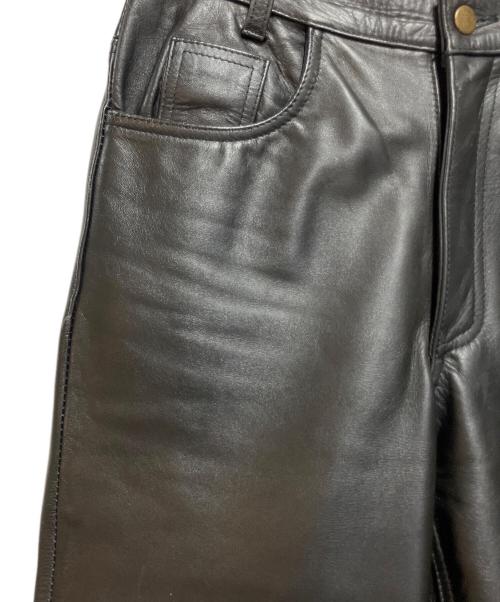 GENUINE LEATHER（ジェニュインレザー）GENUINE LEATHER (ジェニュインレザー) レザーパンツ ブラック サイズ:Ｗ29の古着・服飾アイテム
