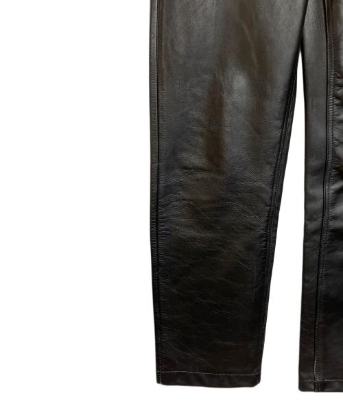 GENUINE LEATHER（ジェニュインレザー）GENUINE LEATHER (ジェニュインレザー) レザーパンツ ブラック サイズ:Ｗ29の古着・服飾アイテム