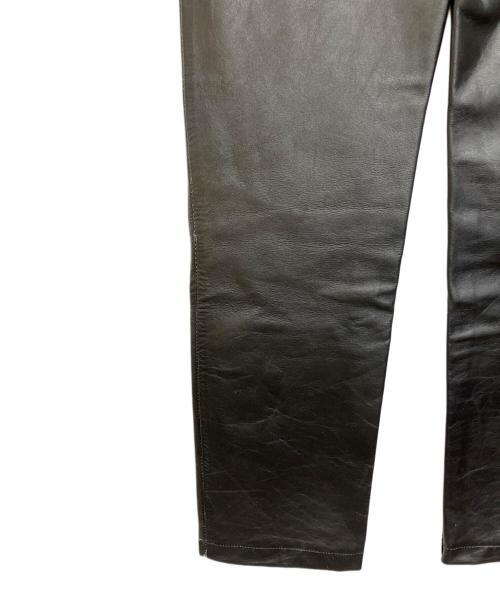 GENUINE LEATHER（ジェニュインレザー）GENUINE LEATHER (ジェニュインレザー) レザーパンツ ブラック サイズ:Ｗ29の古着・服飾アイテム
