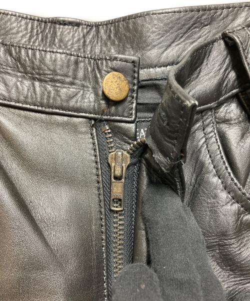 GENUINE LEATHER（ジェニュインレザー）GENUINE LEATHER (ジェニュインレザー) レザーパンツ ブラック サイズ:Ｗ29の古着・服飾アイテム
