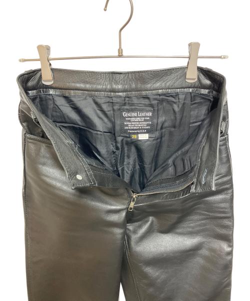 GENUINE LEATHER（ジェニュインレザー）GENUINE LEATHER (ジェニュインレザー) レザーパンツ ブラック サイズ:Ｗ29の古着・服飾アイテム