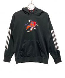 adidas（アディダス）の古着「プルオーバーパーカー」｜ブラック