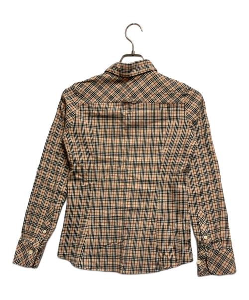 BURBERRY LONDON  BLUE LABEL（バーバリーロンドンブルーレーベル）BURBERRY LONDON  BLUE LABEL (バーバリーロンドンブルーレーベル) 長袖シャツ ベージュ×ブラック サイズ:38の古着・服飾アイテム