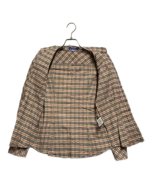 BURBERRY LONDON  BLUE LABEL（バーバリーロンドンブルーレーベル）BURBERRY LONDON  BLUE LABEL (バーバリーロンドンブルーレーベル) 長袖シャツ ベージュ×ブラック サイズ:38の古着・服飾アイテム