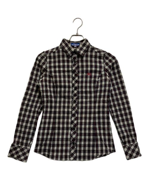 BURBERRY LONDON  BLUE LABEL（バーバリーロンドンブルーレーベル）BURBERRY LONDON  BLUE LABEL (バーバリーロンドンブルーレーベル) ノヴァチェックシャツ ブラック×ホワイト サイズ:38の古着・服飾アイテム