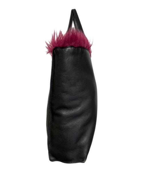 DIESEL（ディーゼル）DIESEL (ディーゼル) フェイクファートートバッグ ダークブラウン×パープルの古着・服飾アイテム