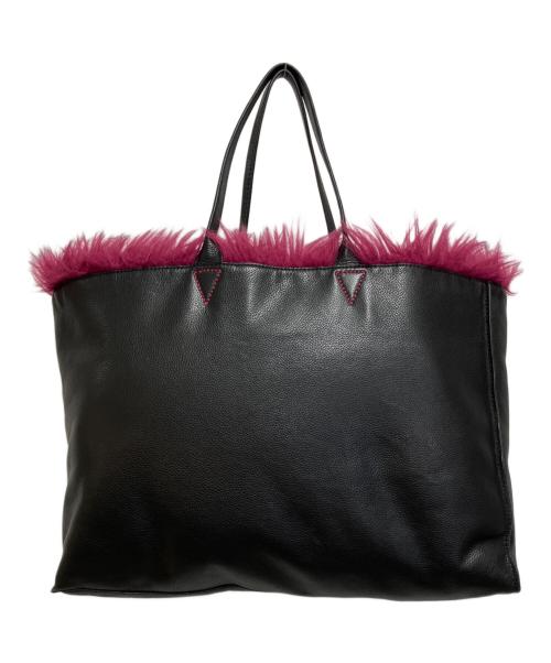 DIESEL（ディーゼル）DIESEL (ディーゼル) フェイクファートートバッグ ダークブラウン×パープルの古着・服飾アイテム