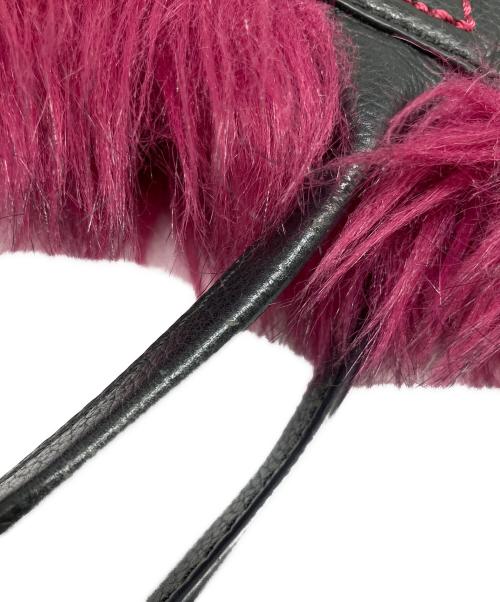 DIESEL（ディーゼル）DIESEL (ディーゼル) フェイクファートートバッグ ダークブラウン×パープルの古着・服飾アイテム