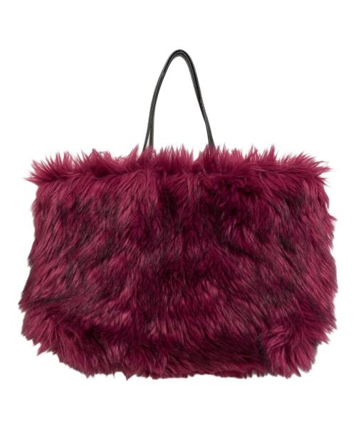 DIESEL（ディーゼル）DIESEL (ディーゼル) フェイクファートートバッグ ダークブラウン×パープルの古着・服飾アイテム