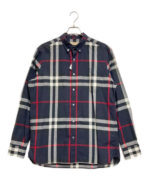 BURBERRY LONDON ENGLAND（バーバリー ロンドン イングランド）BURBERRY LONDON ENGLAND (バーバリー ロンドン イングランド) 長袖シャツ ブラック×レッド サイズ:Lの古着・服飾アイテム