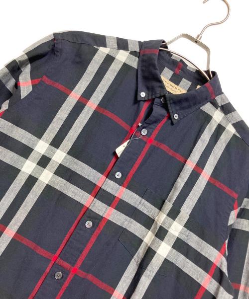 BURBERRY LONDON ENGLAND（バーバリー ロンドン イングランド）BURBERRY LONDON ENGLAND (バーバリー ロンドン イングランド) 長袖シャツ ブラック×レッド サイズ:Lの古着・服飾アイテム