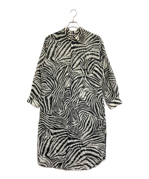 JUNYA WATANABE COMME des GARCONS（(ジュンヤワタナベ コムデギャルソン）JUNYA WATANABE COMME des GARCONS (ジュンヤワタナベ コムデギャルソン) モスリンシャツドレス ブラック×ホワイト サイズ:Sの古着・服飾アイテム