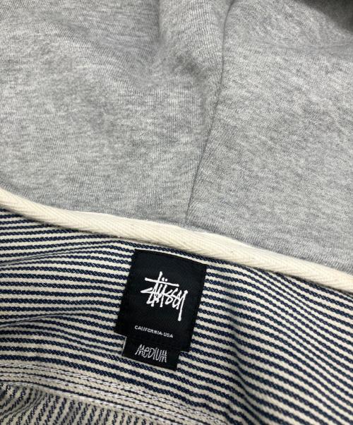 stussy（ステューシー）stussy (ステューシー) 長袖シャツ ホワイト×ネイビー サイズ:MEDIUMの古着・服飾アイテム