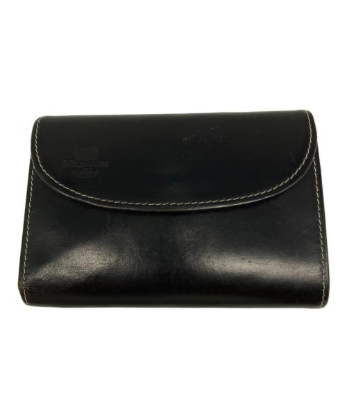 Whitehouse Cox（ホワイトハウスコックス）Whitehouse Cox (ホワイトハウスコックス) 3つ折り財布 ブラック×オレンジの古着・服飾アイテム