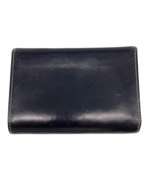 Whitehouse Cox（ホワイトハウスコックス）Whitehouse Cox (ホワイトハウスコックス) 3つ折り財布 ブラック×オレンジの古着・服飾アイテム