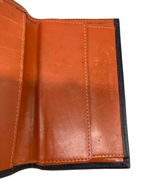 Whitehouse Cox（ホワイトハウスコックス）Whitehouse Cox (ホワイトハウスコックス) 3つ折り財布 ブラック×オレンジの古着・服飾アイテム